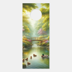 Colgador Para Puertas Brook de primavera con patos/flores