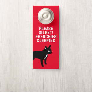 Colgador Para Puertas Bulldog francés negro / impresión en un solo lado 