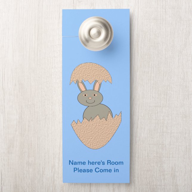 Colgador Para Puertas Bunny Hatching de Egg Weird Personalizado (En pomo)