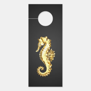 Colgador Para Puertas Caballo marino polígono de oro