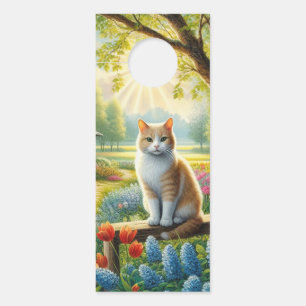 Colgador Para Puertas Cabaña de primavera/jardín y gato