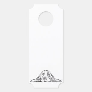 Colgador Para Puertas cachorro de ojos simples negro y blanco de basset 