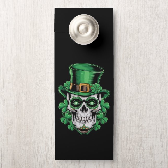 Colgador Para Puertas Calavera de azúcar St Patrick Day Lucky Shamrock (En pomo)