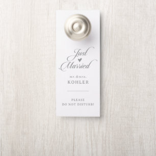 Colgador Para Puertas Caligrafía clásica chic recién casados boda