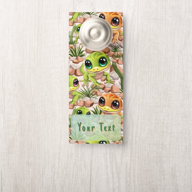 Colgador Para Puertas Caracteres de dibujos animados de Baby Geckos Cute (En pomo)
