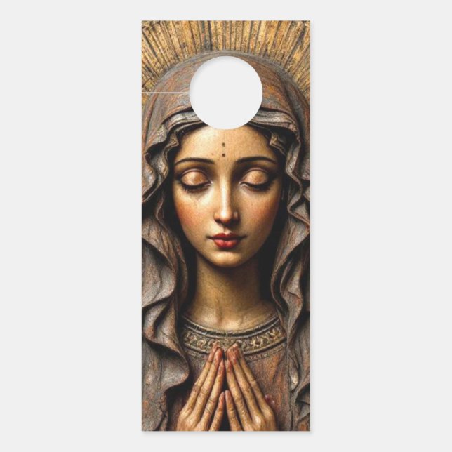 Colgador Para Puertas Carved Devotion  Wooden Mary (Anverso)