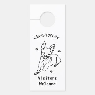 Colgador Para Puertas Chihuahua elegante: Decoración de líneas de arte p