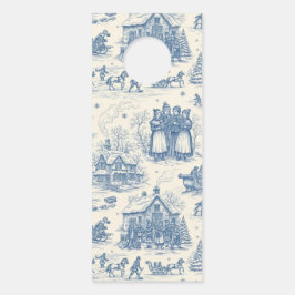 Colgador Para Puertas Chinoisería de Toile de Invierno Azul