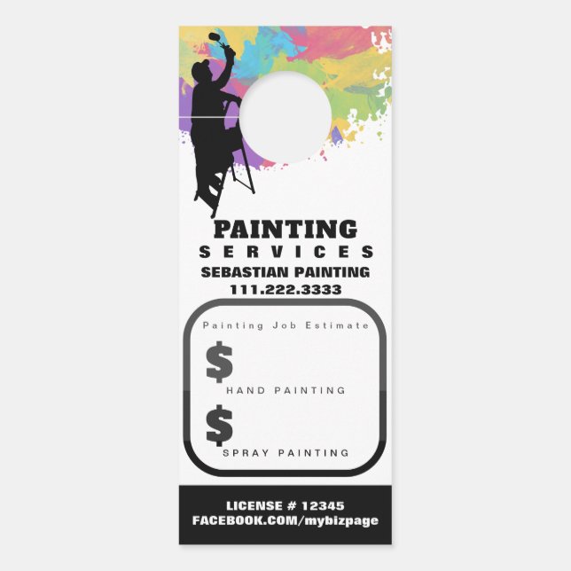 Colgador Para Puertas *~* Cita QR Estimación de la pintura exterior del  (Anverso)