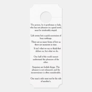 Colgador Para Puertas Citas de Jane Austen