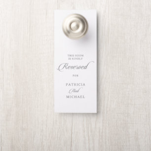 Colgador Para Puertas Clásica Caligrafía Chic Reserva de Boda