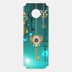 Colgador Para Puertas Claves de esqueleto antiguas sobre fondo verde