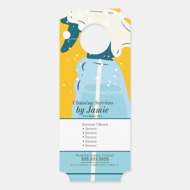 Colgador Para Puertas Cleaning Service Spray Bottle Business  (Anverso)