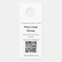 Código QR de bienes raíces de bienvenida minimalis