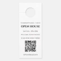 Código QR de bienes raíces de casa abierta minimal