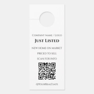 Colgador Para Puertas Código QR de bienes raíces minimalista moderno rec