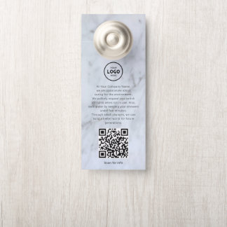 Colgador Para Puertas Código QR del logotipo del hotel Información para 