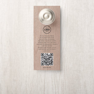 Colgador Para Puertas Código QR del logotipo del hotel Información para