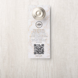 Colgador Para Puertas Código QR del logotipo del hotel Información para 