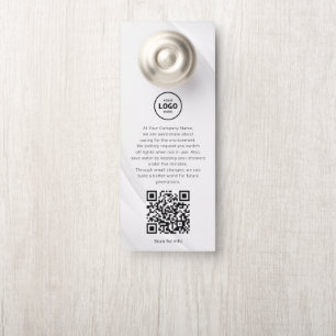 Colgador Para Puertas Código QR del logotipo del hotel Información para 