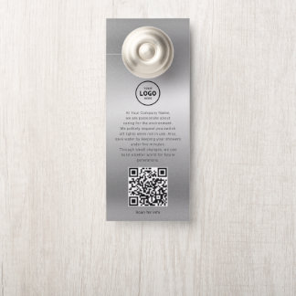 Colgador Para Puertas Código QR del logotipo del hotel, información para