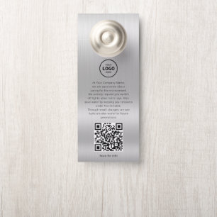 Colgador Para Puertas Código QR del logotipo del hotel, información para
