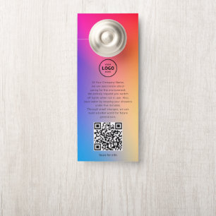 Colgador Para Puertas Código QR del logotipo del hotel Información para