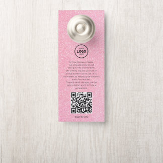 Colgador Para Puertas Código QR del logotipo del hotel Información para 