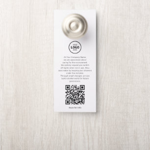Colgador Para Puertas Código QR del logotipo del hotel Información para 