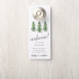 Colgador Para Puertas Colección de Bodas del bosque de pinos acuarela