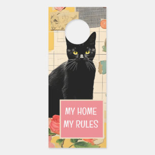 Colgador Para Puertas Colección retro de gato negro