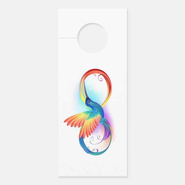 Colgador Para Puertas Colibrí arcoiris con símbolo Infinity (Anverso)