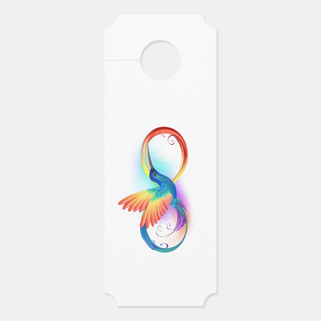 Colgador Para Puertas Colibrí arcoiris con símbolo Infinity (Anverso)