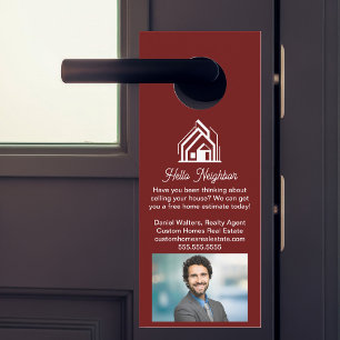 Colgador Para Puertas Compañía Inmobiliaria Borgoña Publicidad Agente In