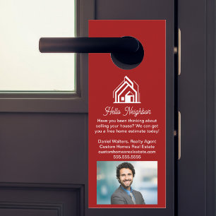 Colgador Para Puertas Compañía Inmobiliaria Roja Anunciante Inmobiliario