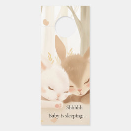 Colgador Para Puertas Conejo durmiente y flauta