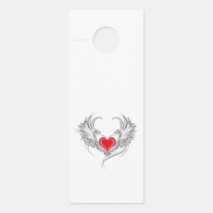 Colgador Para Puertas Corazón de Ángel Rojo con alas