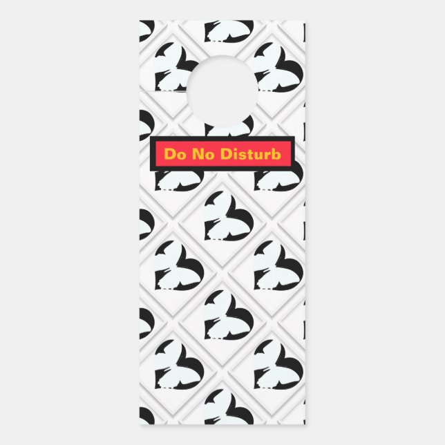 Colgador Para Puertas Corazón de Mariposa No Molestar/Bebé Durmiendo (Anverso)