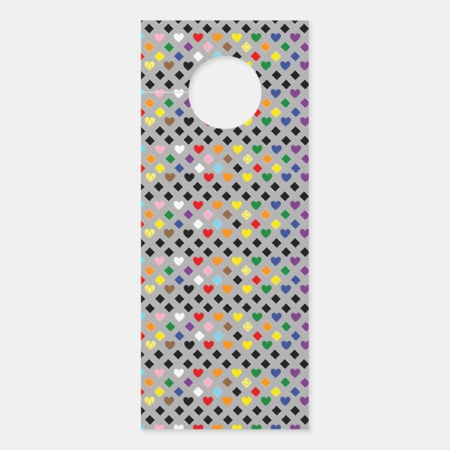 Colgador Para Puertas Corazones arcoiris (Anverso)