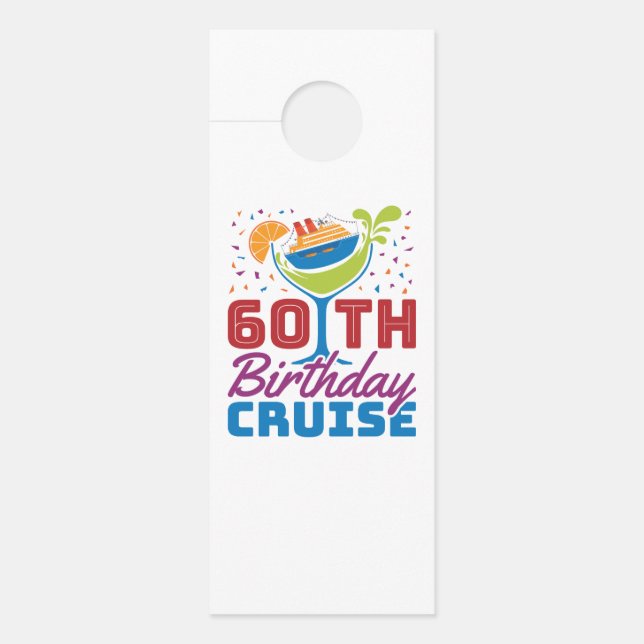 Colgador Para Puertas Cruceros de cumpleaños 60 años (Anverso)