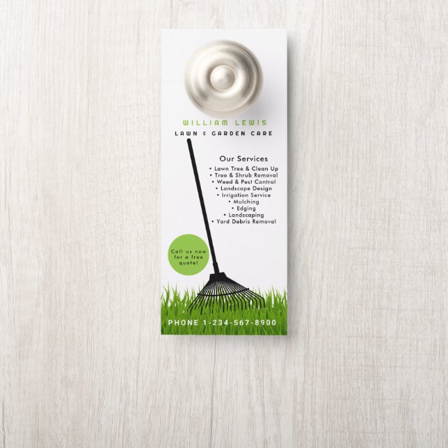 Colgador Para Puertas Cuidado de césped jardín paisajismo rastrillo de c (En pomo)