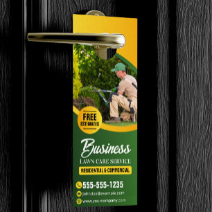 Colgador Para Puertas Cuidado de Césped Verde y Amarillo Jardinería Sieg
