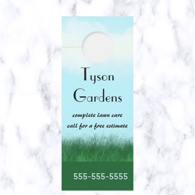 Colgador Para Puertas Cuidado de jardín editable (What a great way to advertise your gardening business!)
