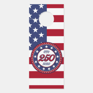 Colgador Para Puertas Cumpleaños 250 de América con bandera de EE. UU.