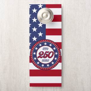 Colgador Para Puertas Cumpleaños 250 de América con bandera de EE. UU.