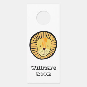 Colgador Para Puertas Cute Lion Kids Room nombre personalizado