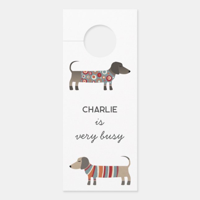 Colgador Para Puertas Dachshund Wiener Dog Personalized (Anverso)