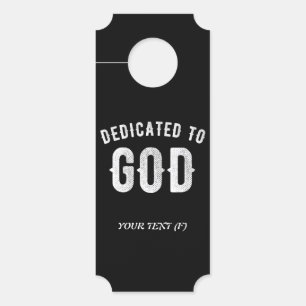 COLGADOR PARA PUERTAS DEDICADO A DIOS PERSONALIZABLE GUAY TEXTO BLANCO