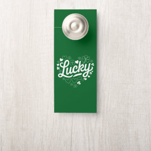 Colgador Para Puertas Día de San Patricio Corazón Trébol de la Suerte Tr
