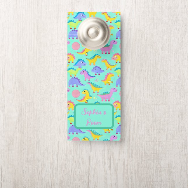 Colgador Para Puertas Dino-Riffic Dinosaurios Babies Chica verde Persona (En pomo)